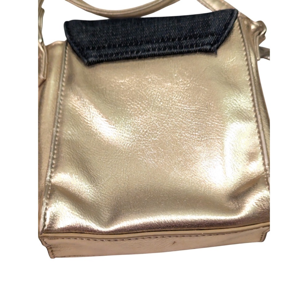 Joseph Ribkoff Crossbody Bag Gold Denim Color Block Signature Mini Purse‎ - Picture 11 of 16